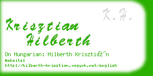 krisztian hilberth business card